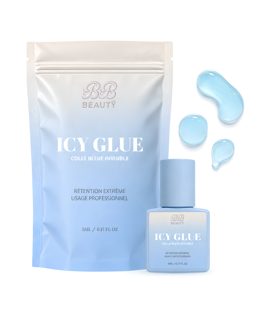 Colle extensions de cils bleue invisible