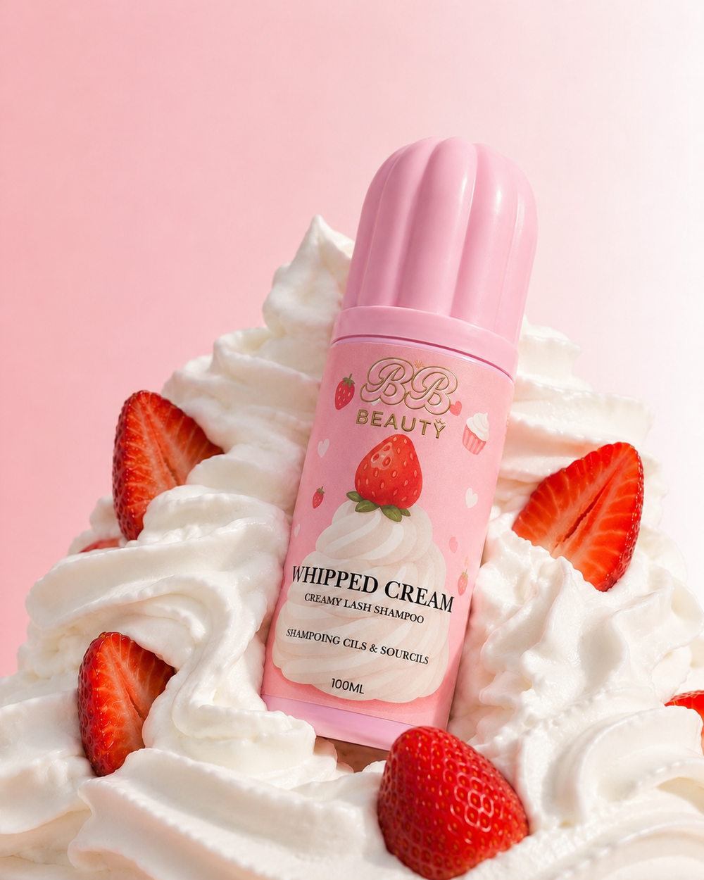 Mousse chantilly  nettoyante cils/sourcils 🍓